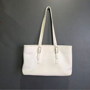 Coach Vintage Legacy West Market Zip Tote Bag Shoulder White Leather 9813 USA
